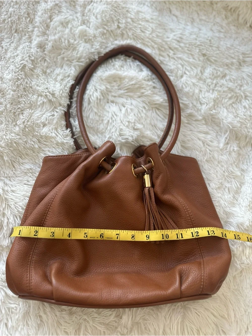 Michael Kors Astor Brown Pebbled Leather Shoulder Tote Bag - Picture 3 of 11